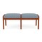 Lesro Lenox Wood 2 Seat Bench Wood Frame, Cherry, RS Rain Song Upholstery LW2001 - alternate 1